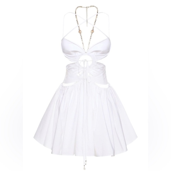 AREA - Gathered Butterfly Poplin Mini Dress - Picture 3 of 4